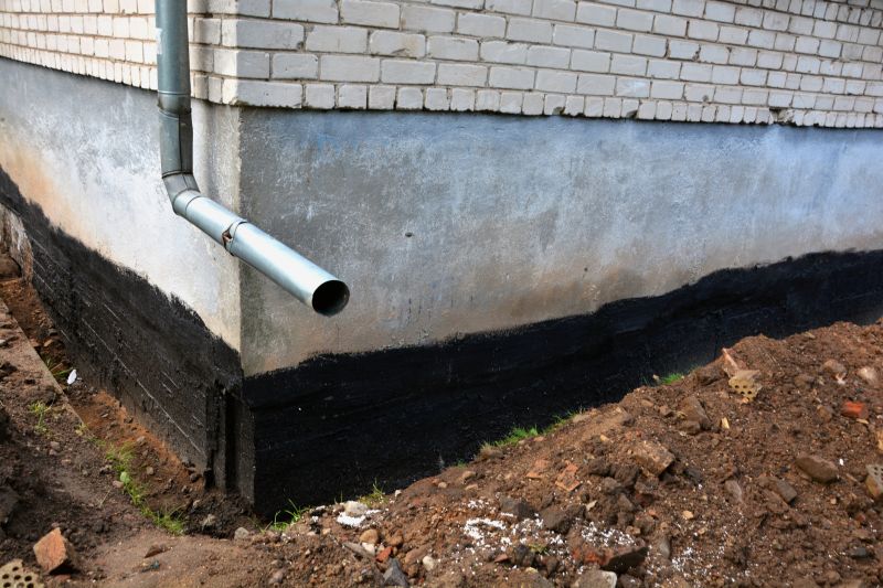 Drainage system setup around foundation