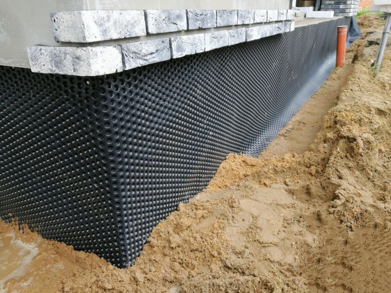 Exterior waterproofing membrane application